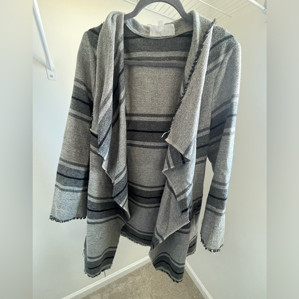 BB Dakota black and grey open cardigan sweater